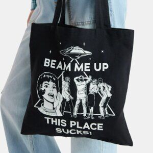 NWT Netflix Stranger Things Black Canvas Tote Bag from No Boundaries, One Size